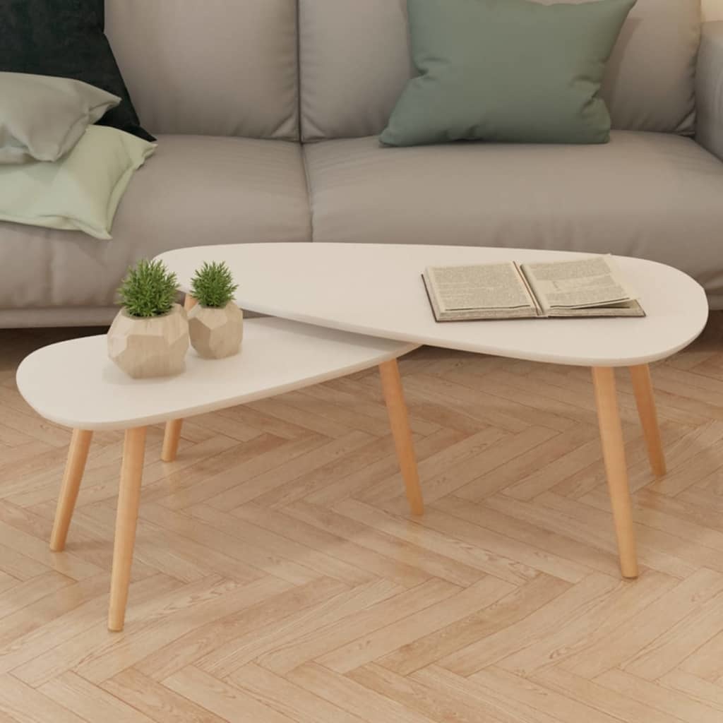 Juego de mesa de centro de 2 piezas - Blanco