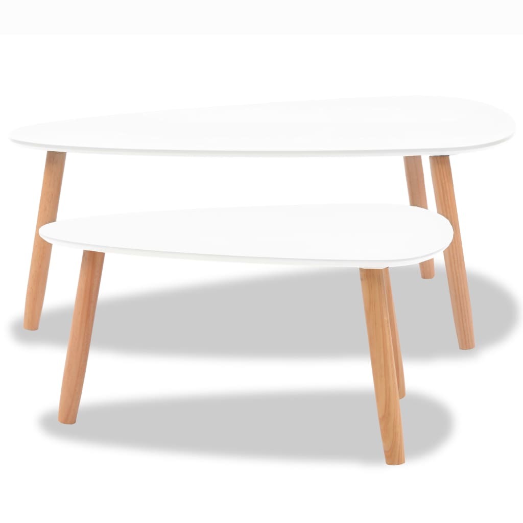 Juego de mesa de centro de 2 piezas - Blanco
