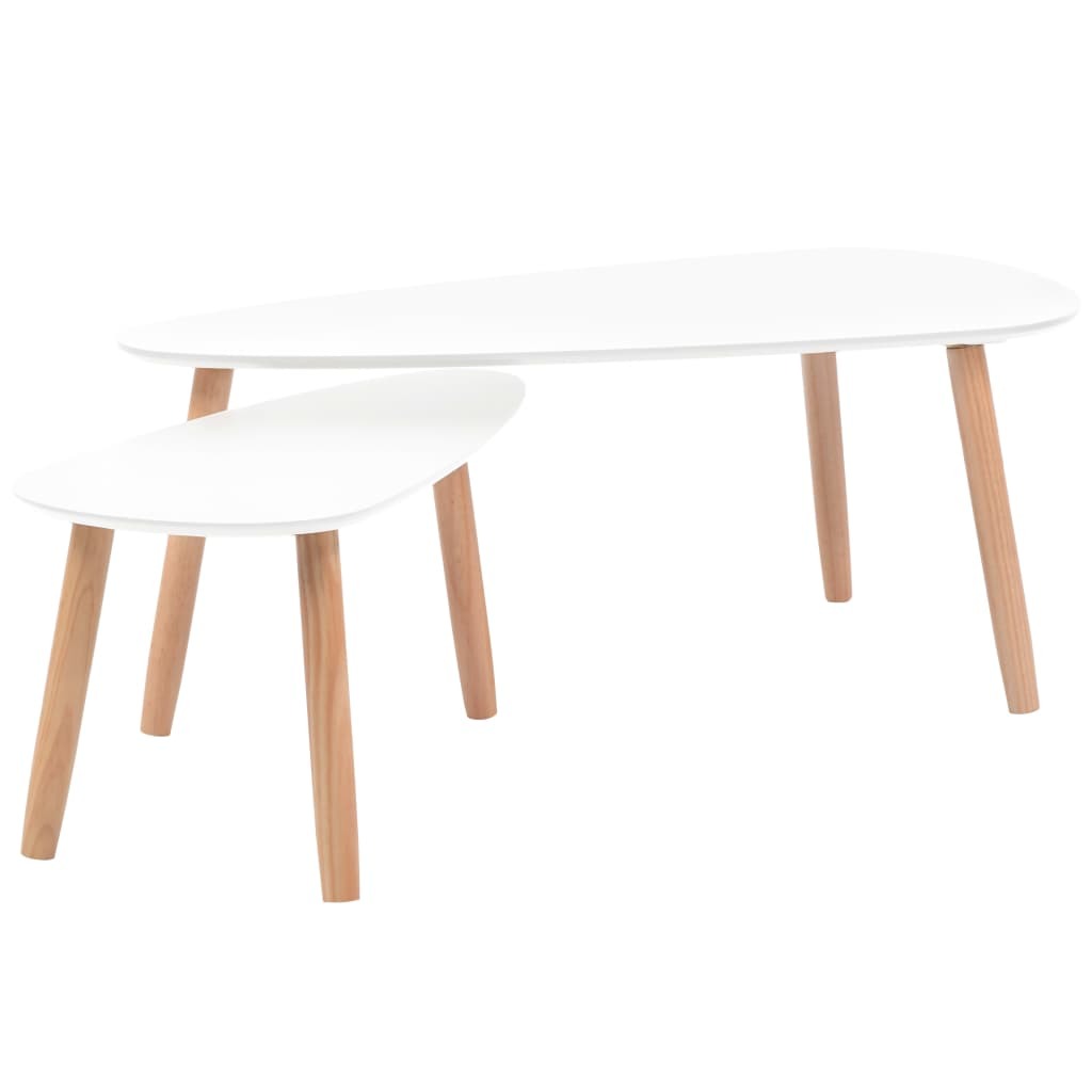 Juego de mesa de centro de 2 piezas - Blanco