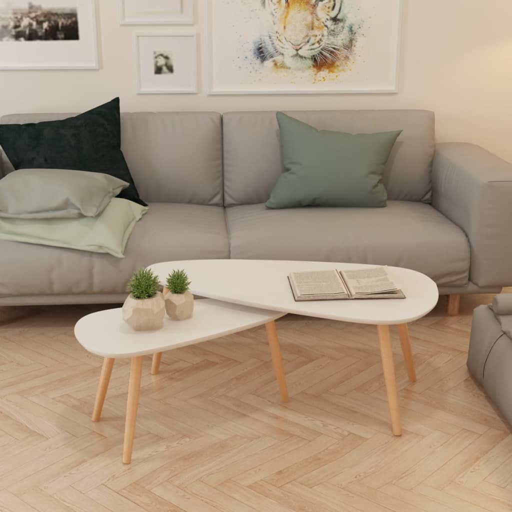 Juego de mesa de centro de 2 piezas - Blanco