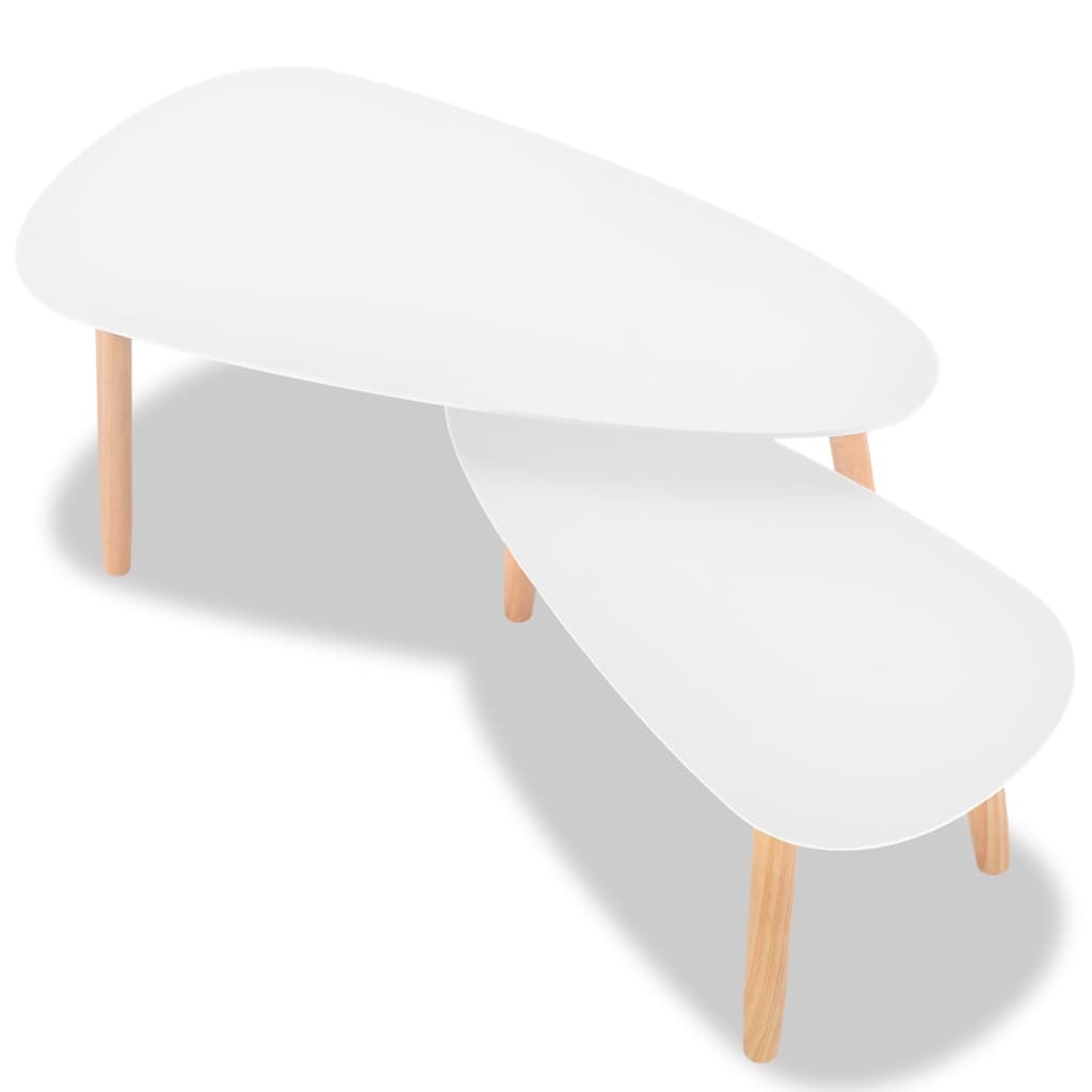 Juego de mesa de centro de 2 piezas - Blanco