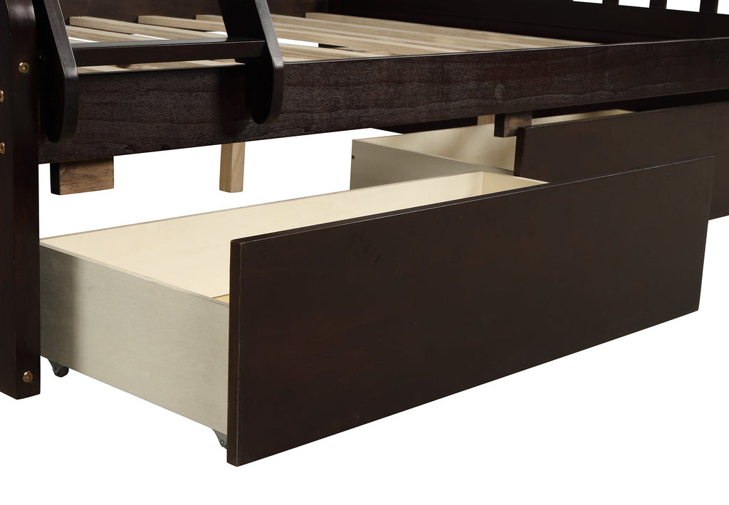 Litera de madera maciza - Marrón