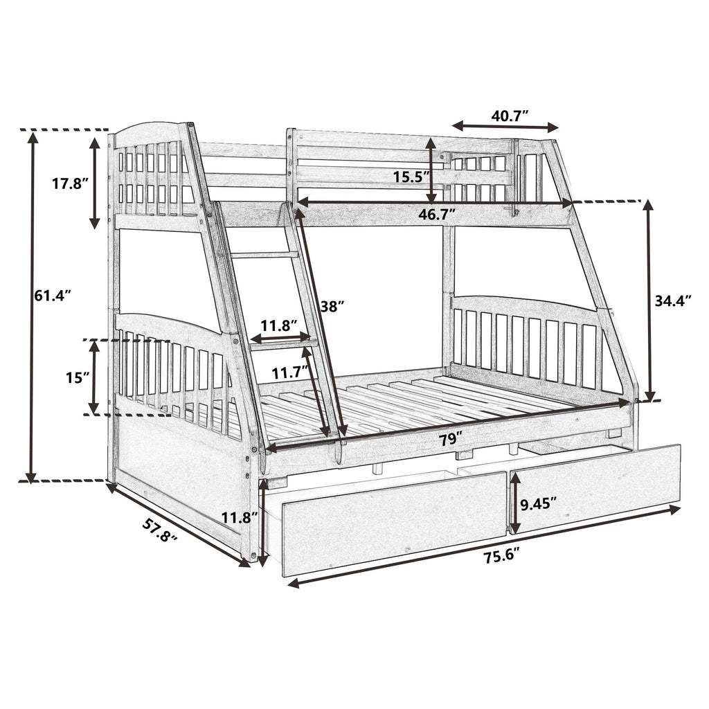 Litera de madera maciza – Blanco