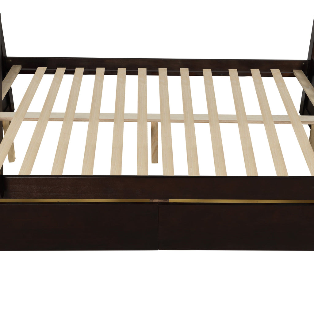 Litera de madera maciza - Marrón