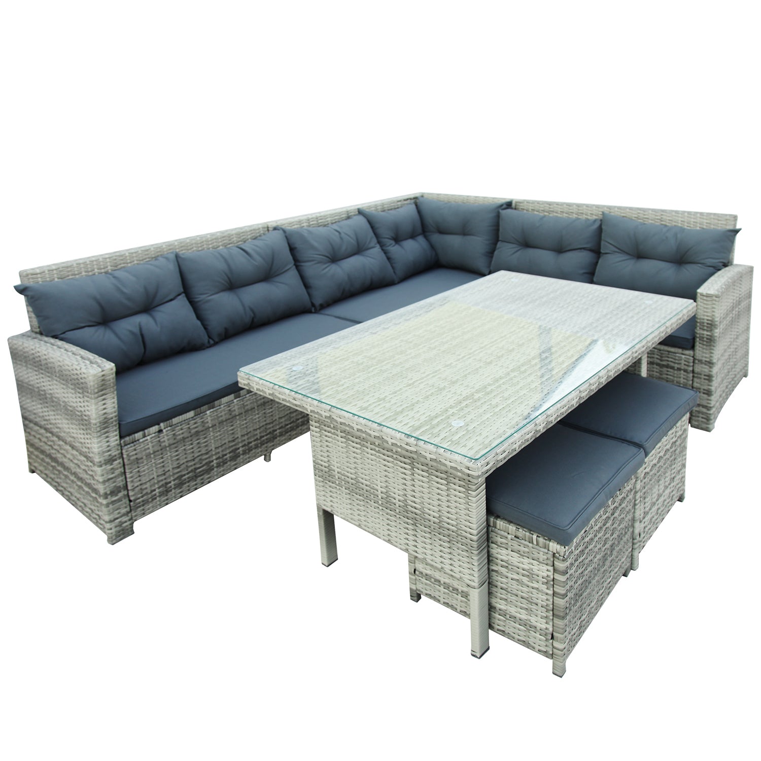 Juego de muebles de patio para exterior - Gris