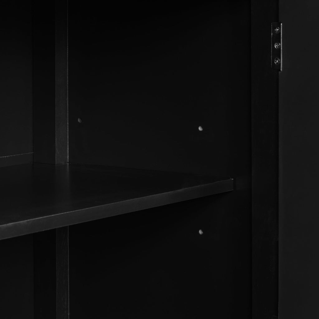 Aparador de cuatro puertas para sala - Negro