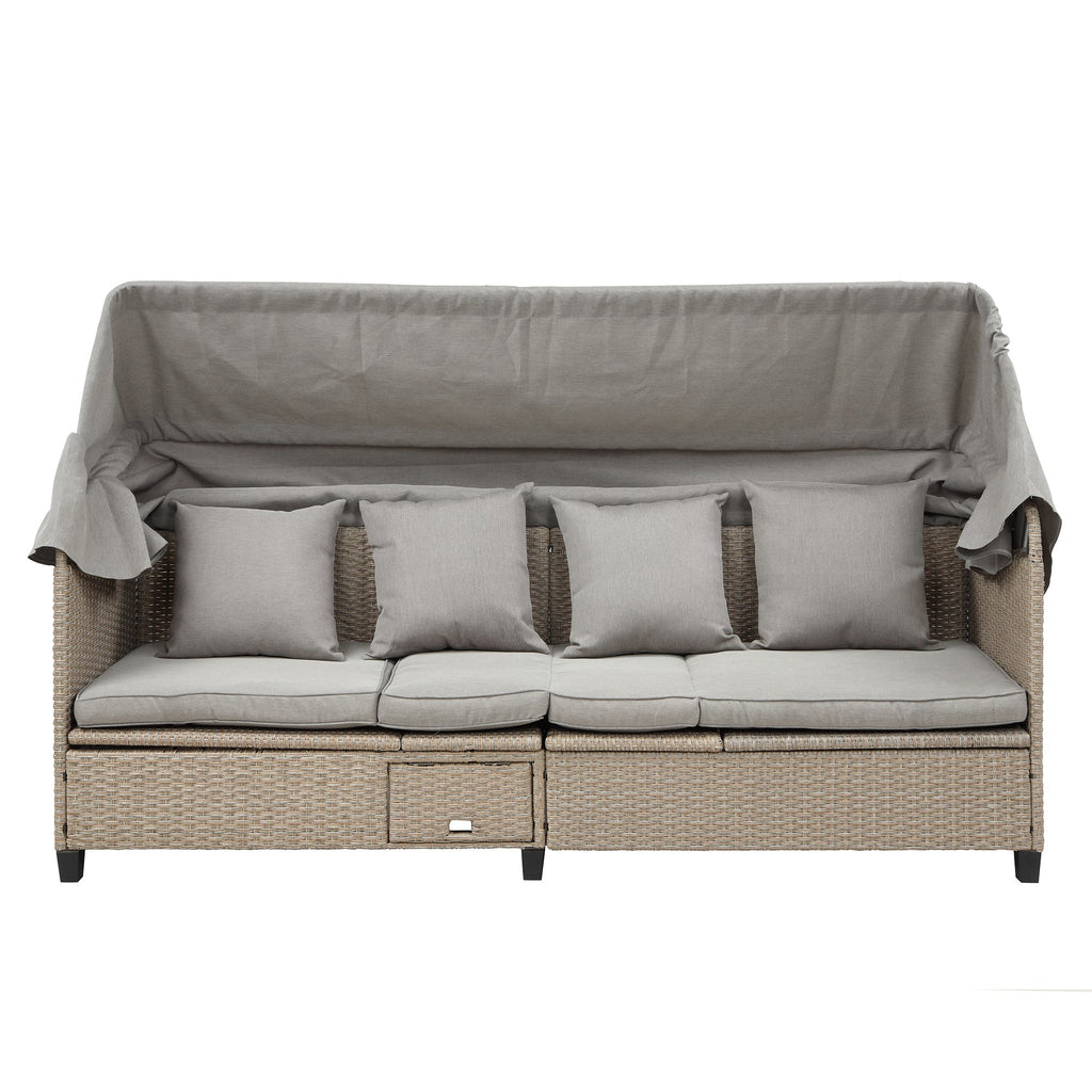 Sofá para patio de 4 piezas - Beige