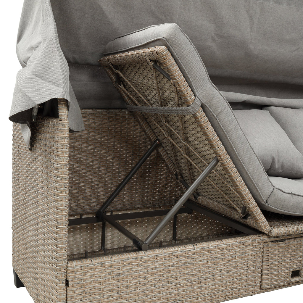 Sofá para patio de 4 piezas - Beige
