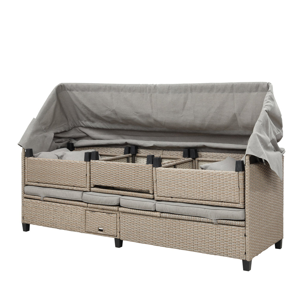 Sofá para patio de 4 piezas - Beige